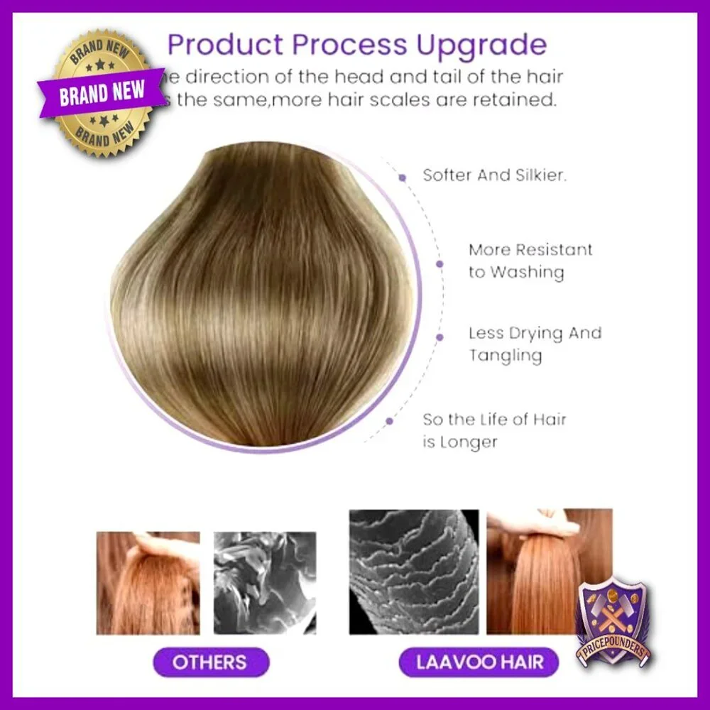 18-Inch Real Human Hair Tape-In Extensions, 50g Lightweight Invisible